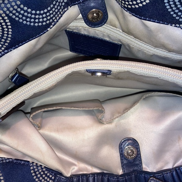 COACH Ashley Dotted Op Signature Satchel Bag F20056 Blue - Picture 9 of 10